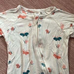 Larkspur Bamboo 2 way Zipper Convertible Footie Butterflies